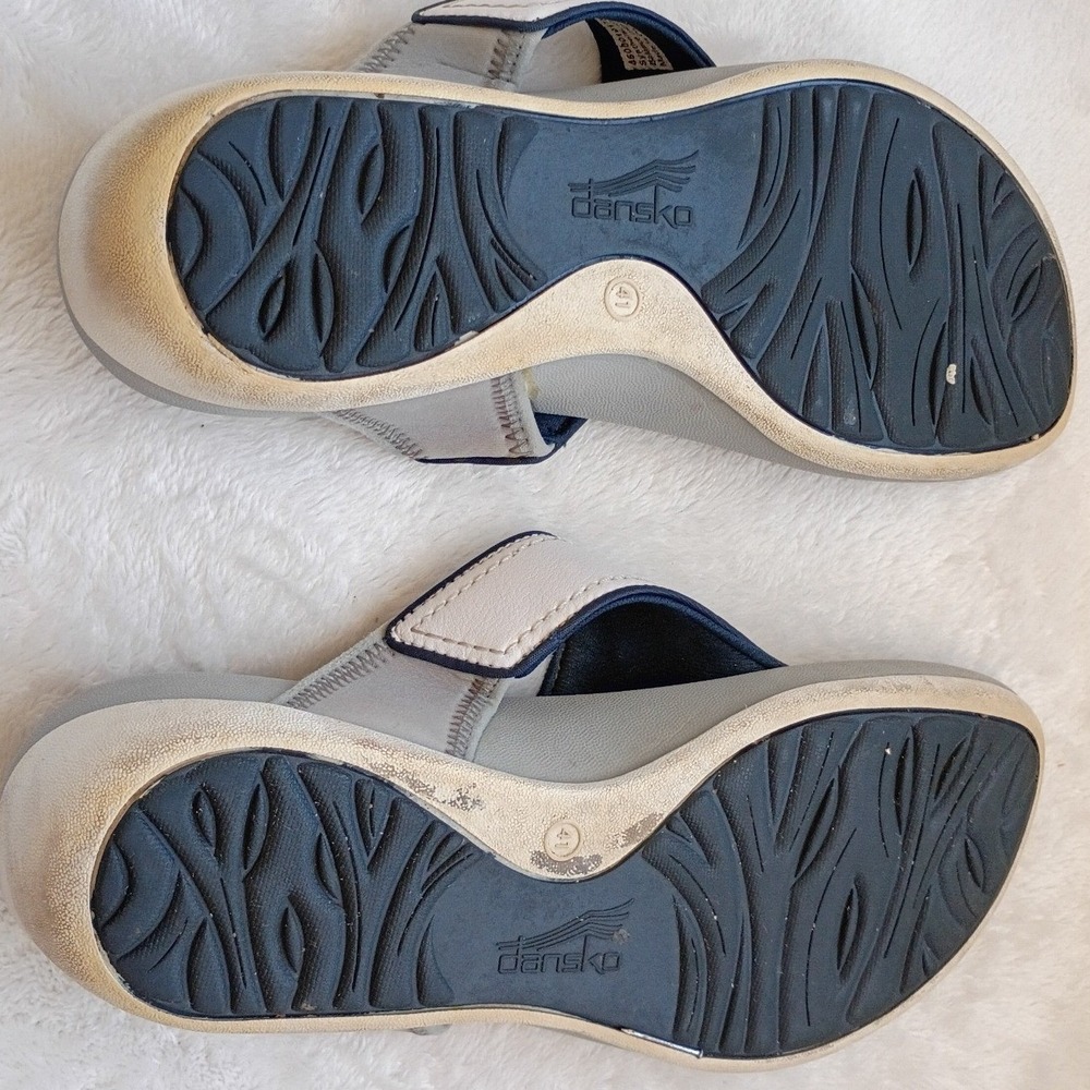 Dansko Katy Womens White Navy Blue Thong Sandals Comfort Slides 41 (US 10.5-11) - Picture 7 of 7